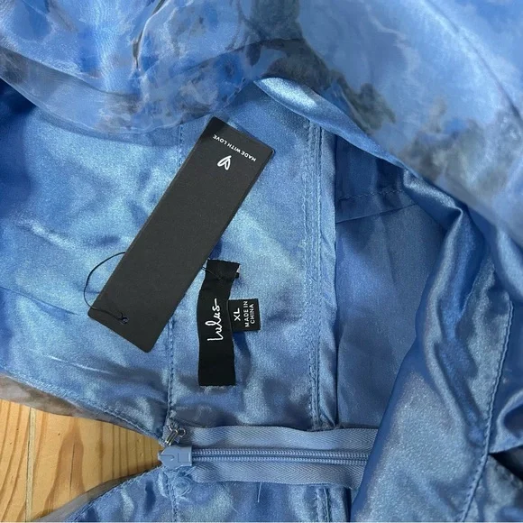 Lulus Garden of Passion Blue Floral Print Organza Maxi Dress - Picture 7 of 8